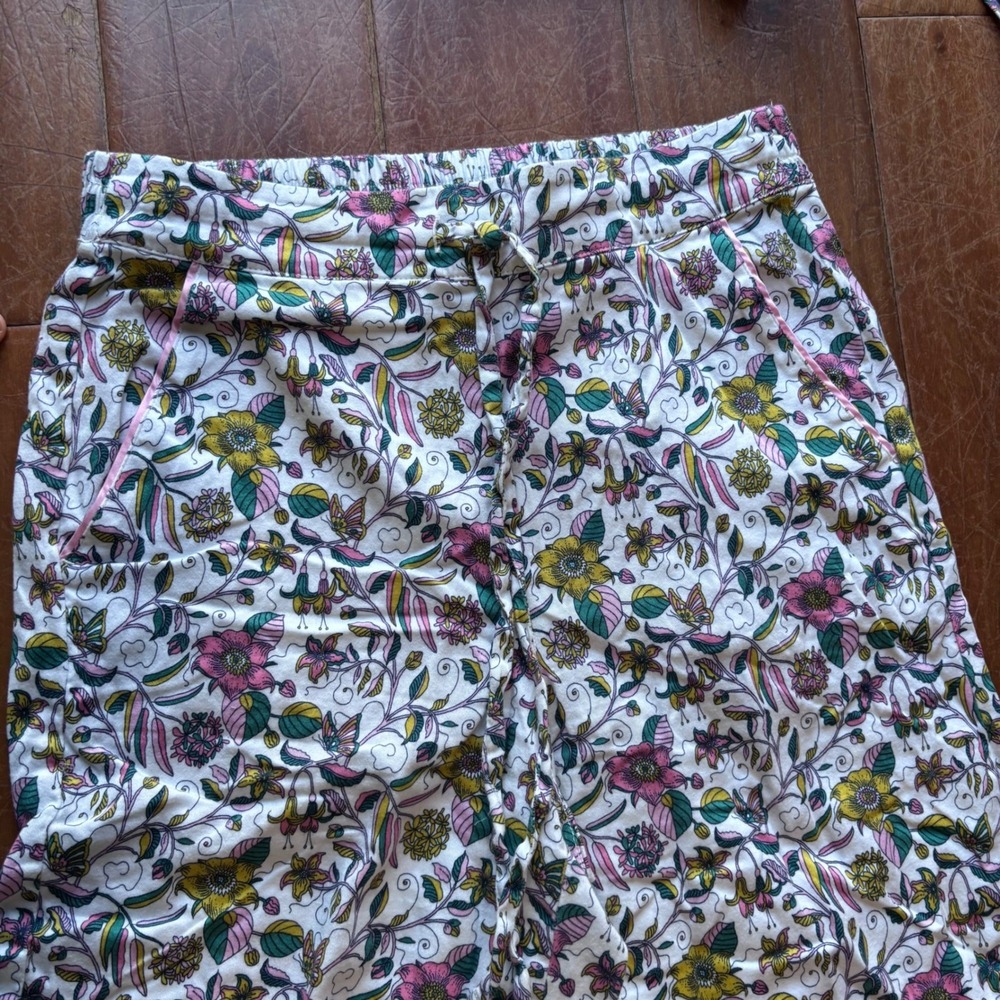 Boden Janie Pajama Set Women's Long Sleeve Button Up Cotton Floral Piped| Sz 4 - Picture 5 of 9